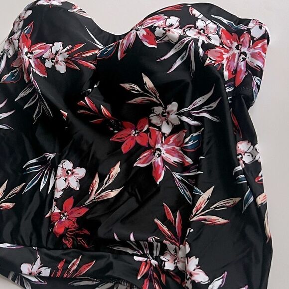 Bar III Tropical Escape Floral Print Bandeau Neck Tankini Top Multicolor… - Picture 8 of 15